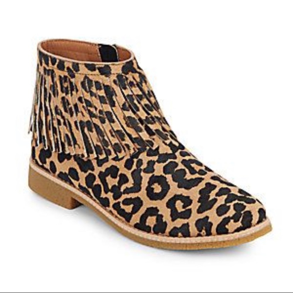 NWT Kate Spade betsie too fringed leopard bootie